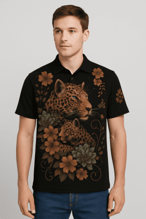 Black Leopard Floral Shirt