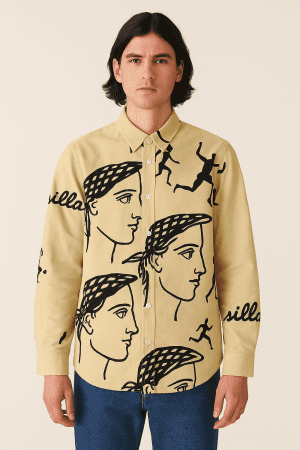 Beige Graphic Shirt