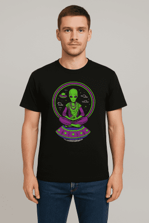 Black Alien Meditation Tee