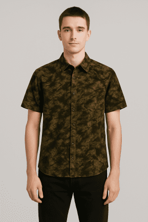 Brown Crumpled Texture Shirt