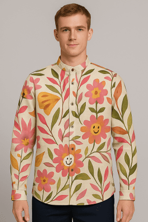 Cream Floral Botanical Shirt