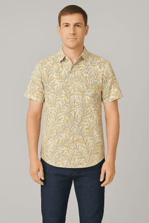Cream Leafy Shirt