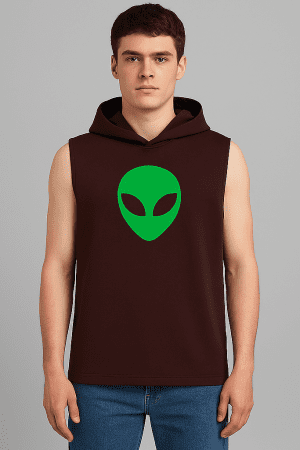 Maroon Alien Sleeveless Hoodie