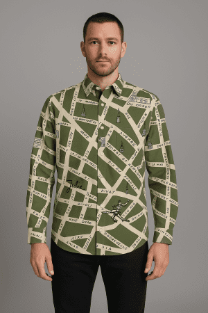 Olive Map Shirt
