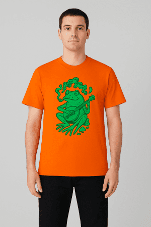 Orange Frog Print Tee